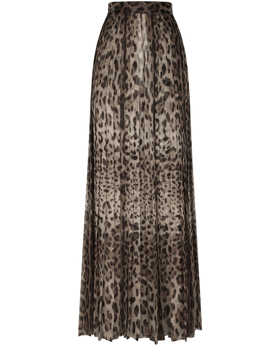 Leopard-print chiffon culottes - 1