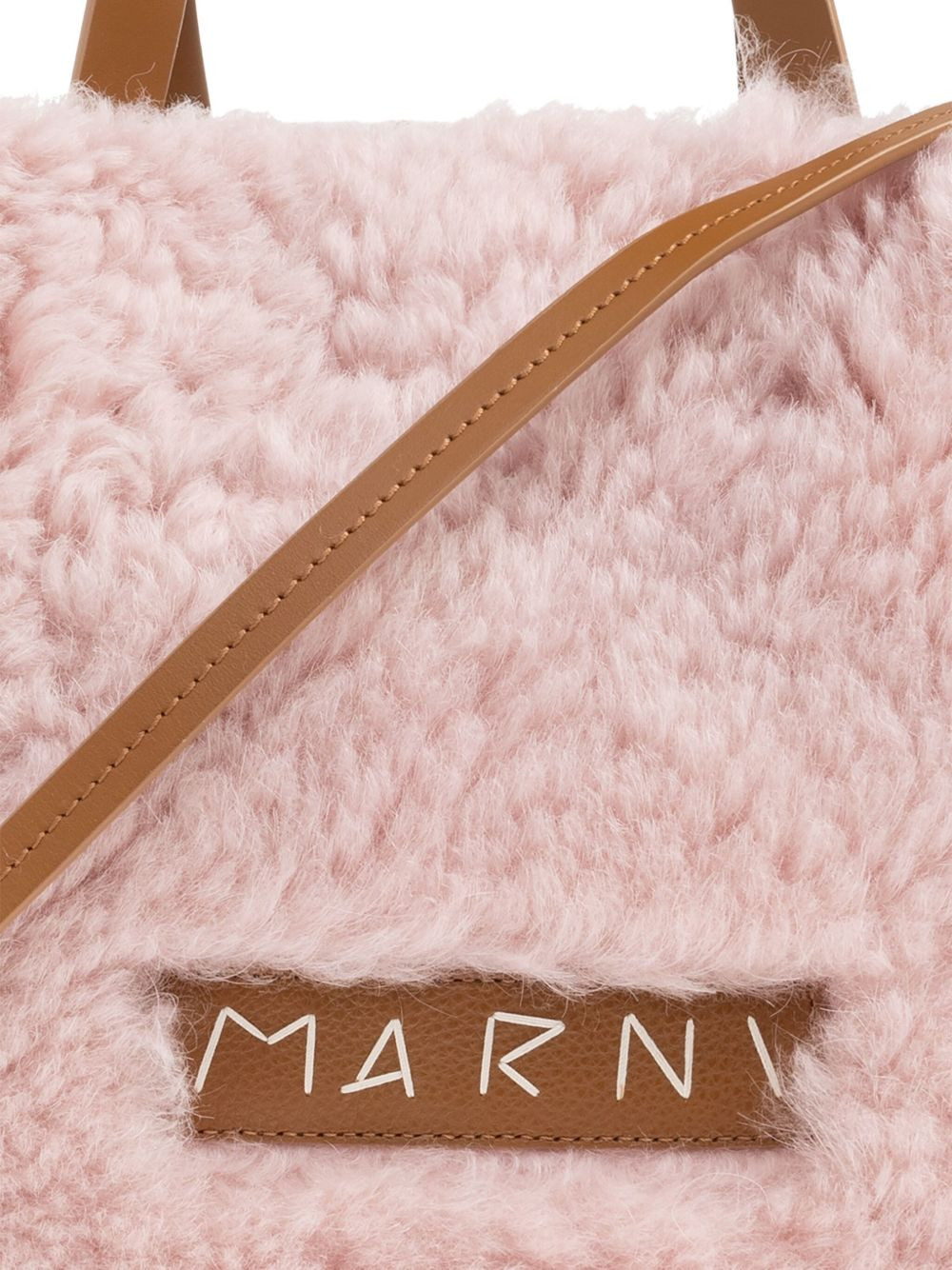 fur-trimmed tote bag - 5