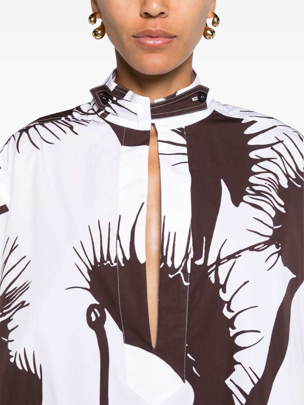 Cropped Venus print kaftan - 5