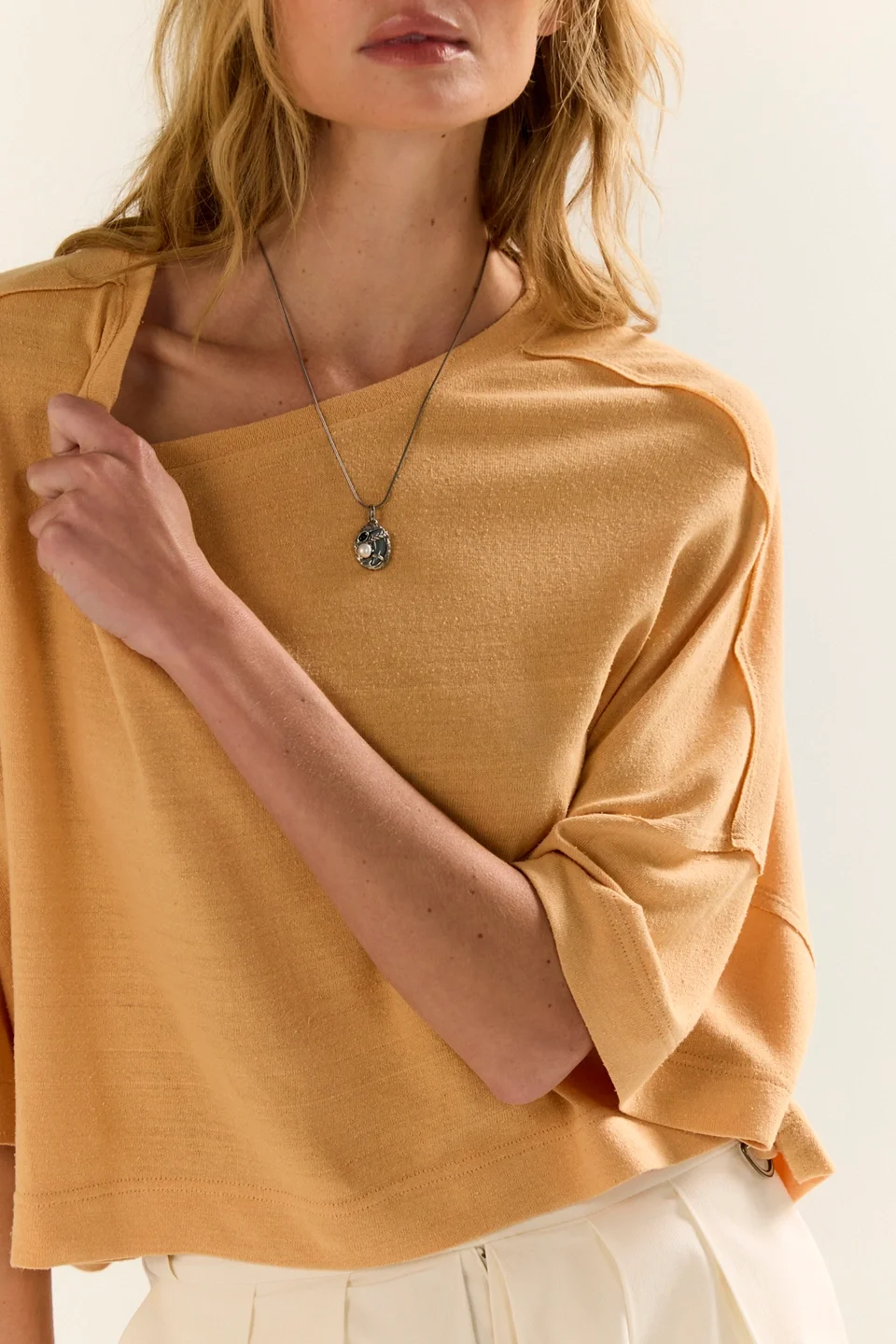 We The Free Boxy Crew-Neck Silk Tee - 1