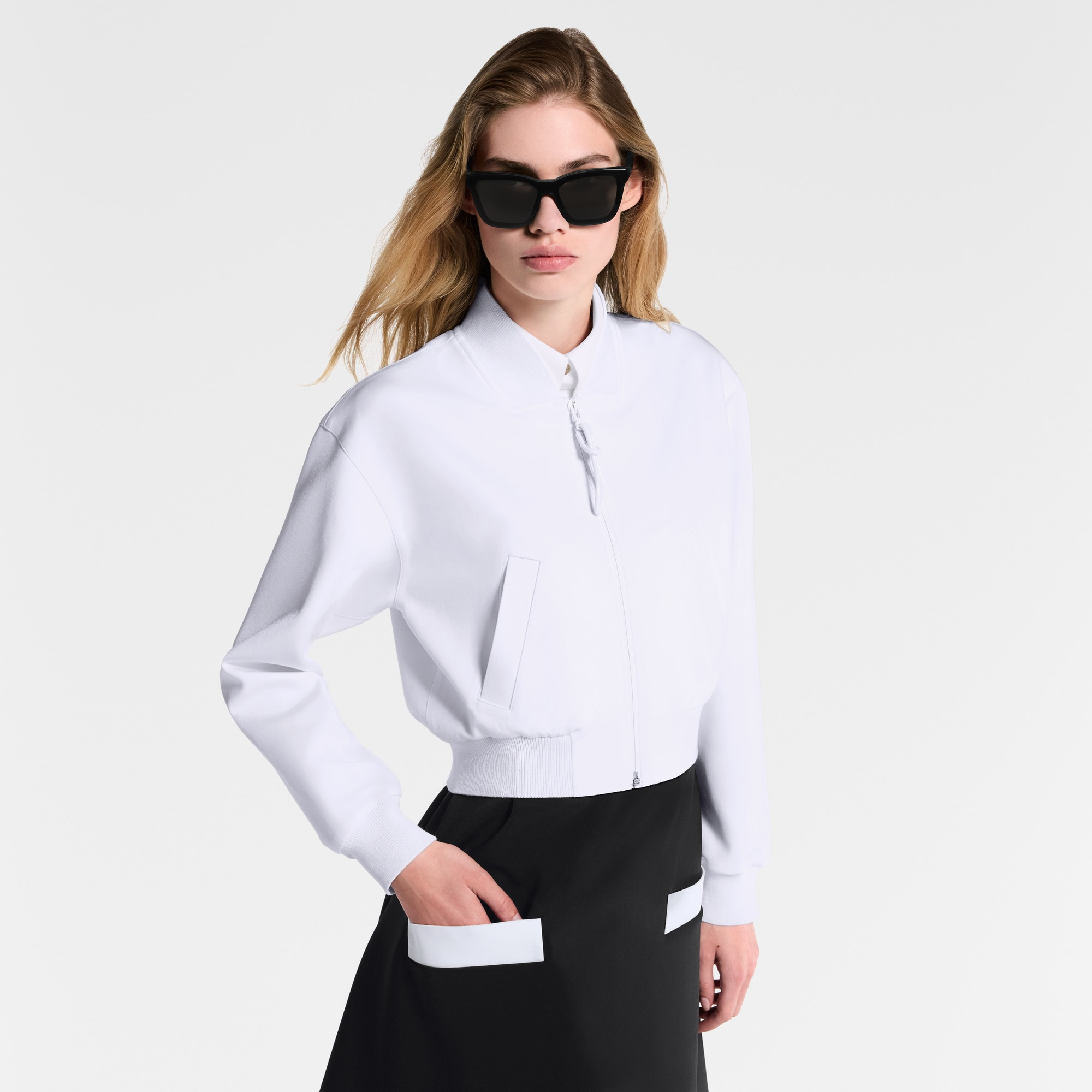 Cropped Technical Jersey Bomber Jacket - 4