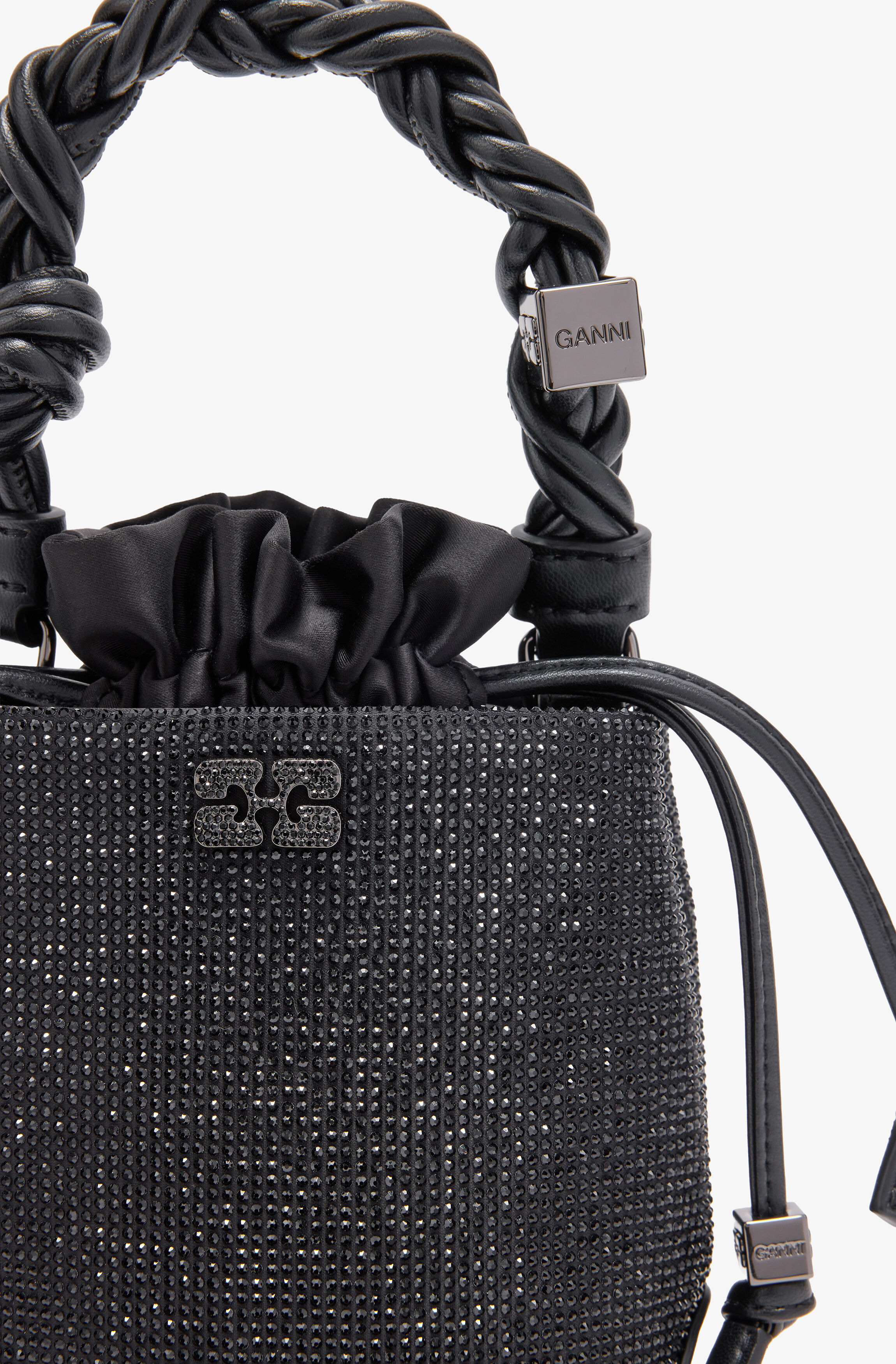 BLACK MINI GANNI BOU BUCKET BAG - 3