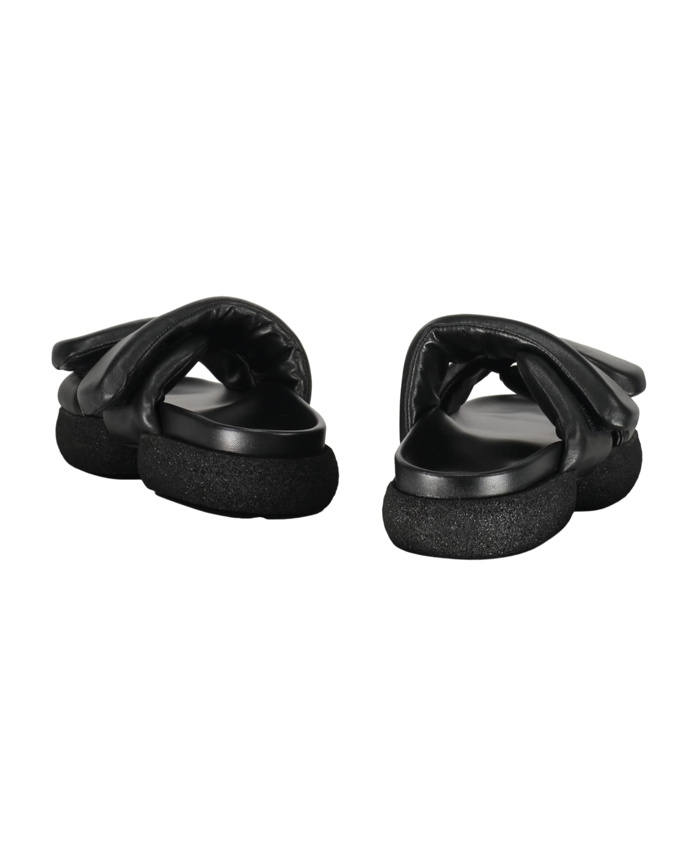 Leather And Rubber Slides - 3