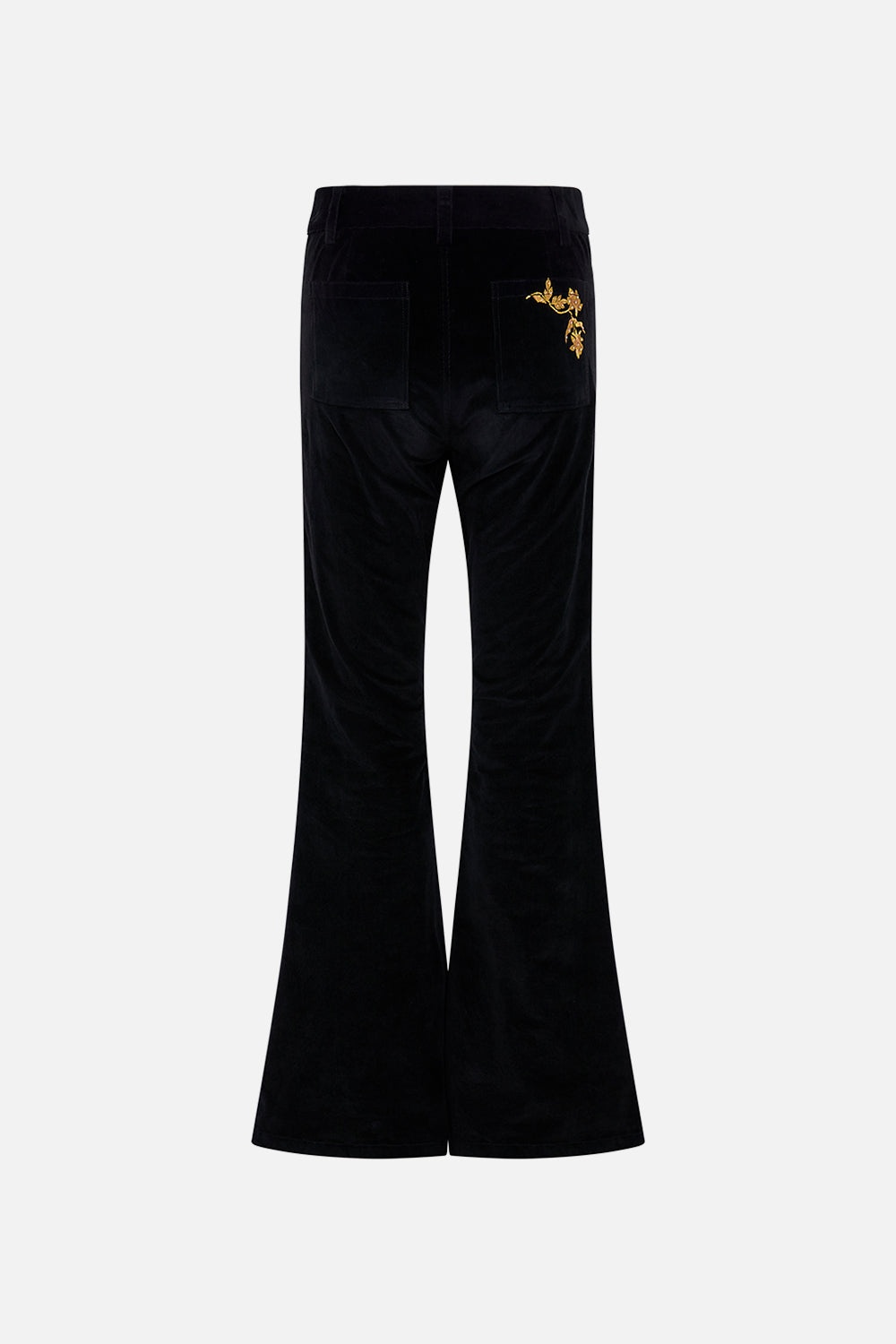 EYELET FRONT PANT - BLACK - 7