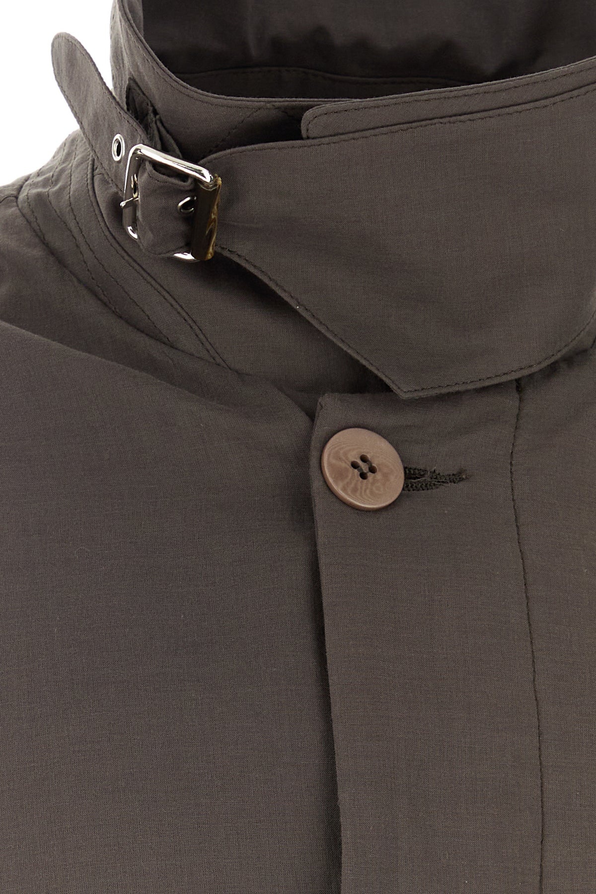 Chocolate cotton La Sapienza trench coat - 5
