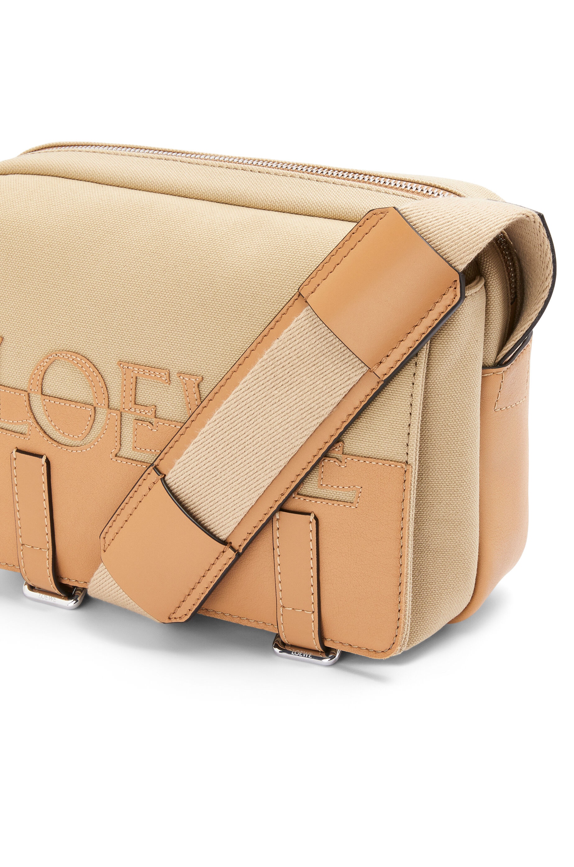 Signature XS Military messenger bag in canvas and classic calfskin - 5