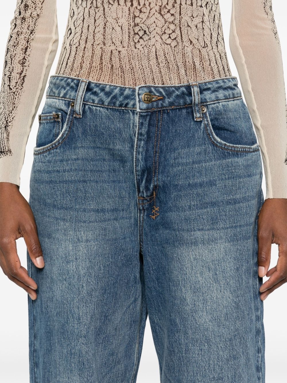 Low Rider Cuffed Aged jeans - 5