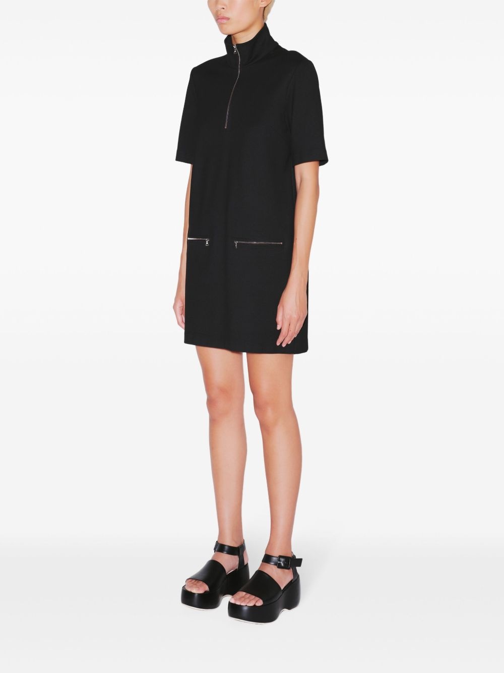 zip-up mini dress - 4