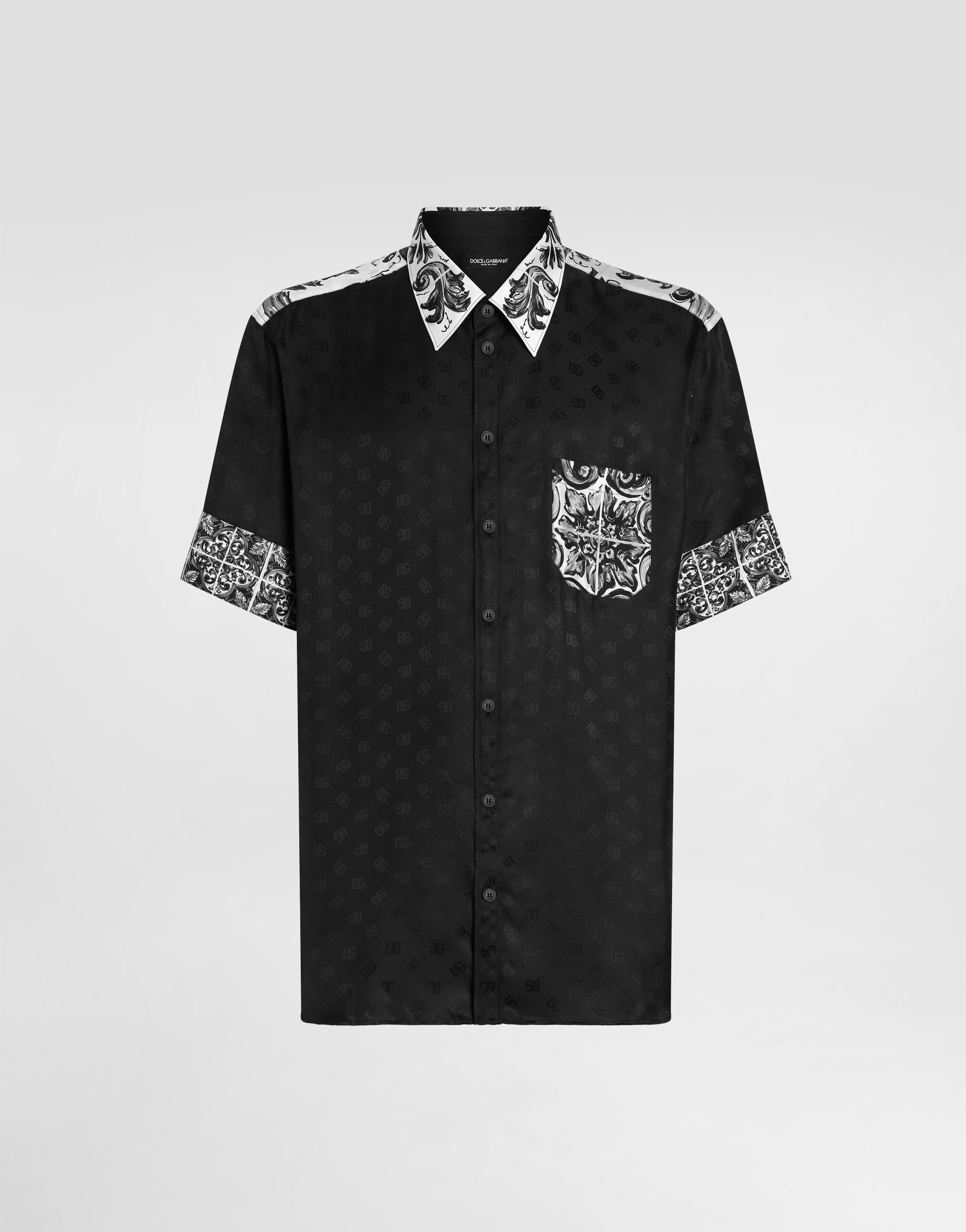 Majolica-print hawaii silk jacquard shirt - 1