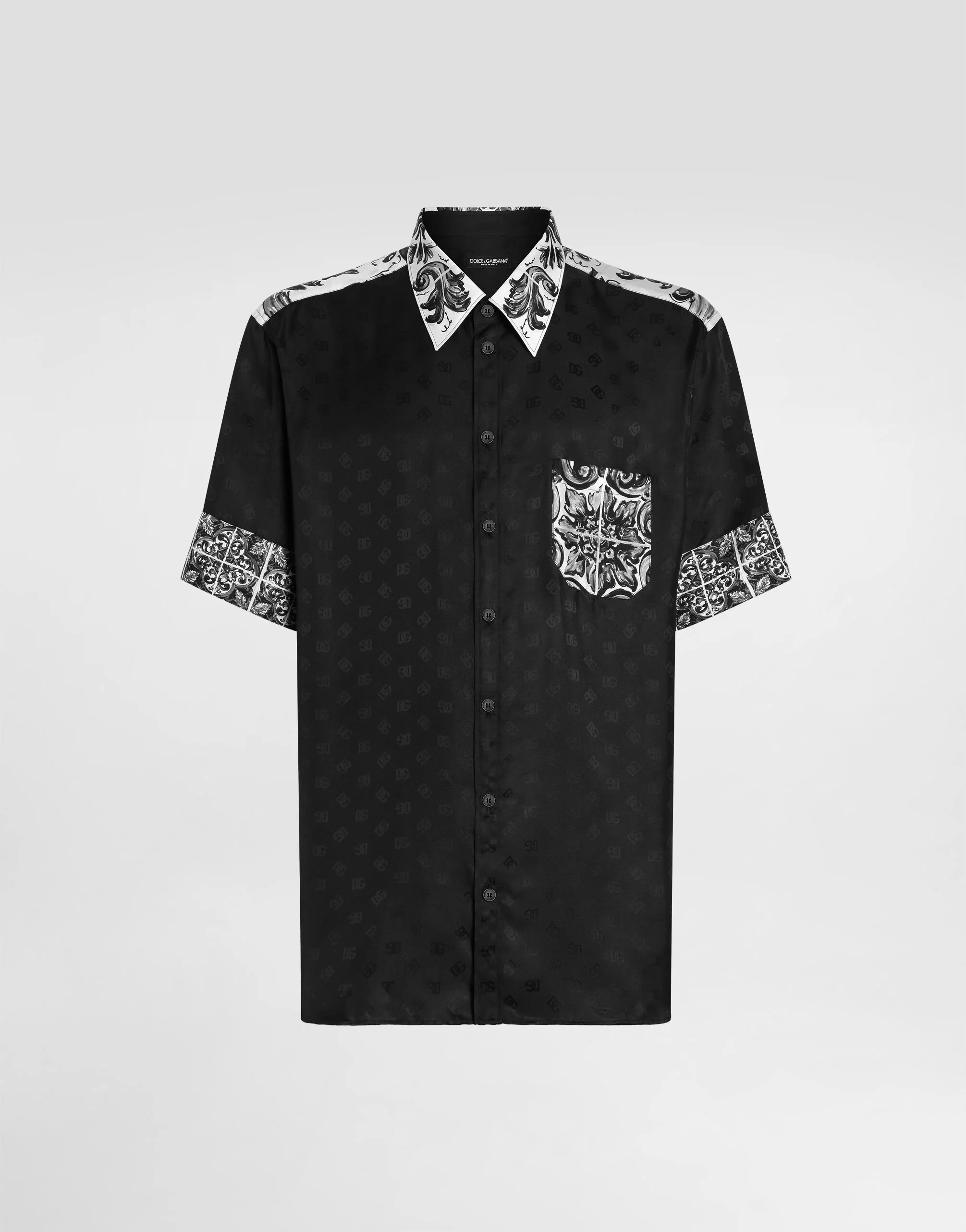Majolica-print hawaii silk jacquard shirt - 1