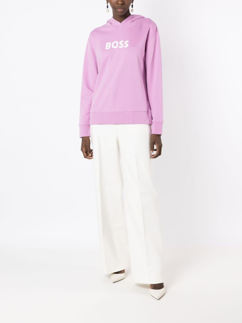 BOSS logo-print cotton hoodie outlook