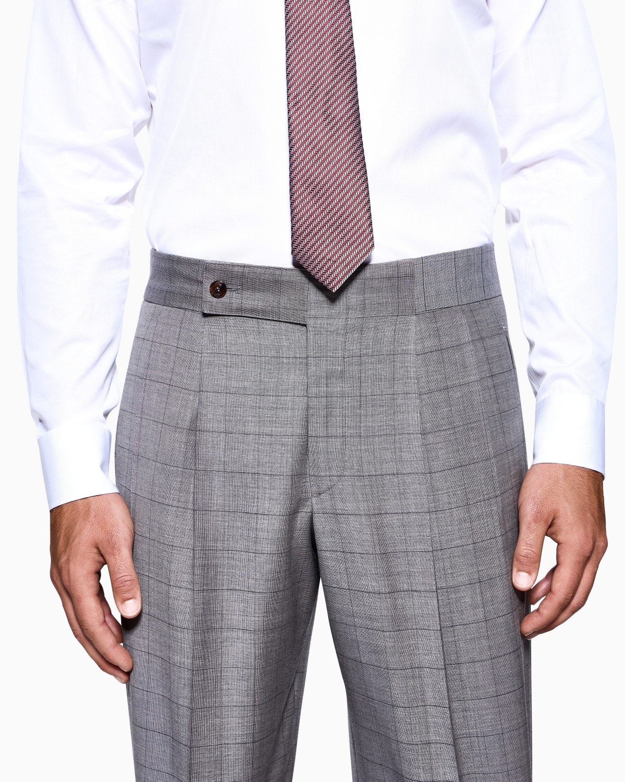 ROYAL LINE DOUBLE-BREASTED SUIT IN WINDOWPANE CHECK VIRGIN WOOL - 5
