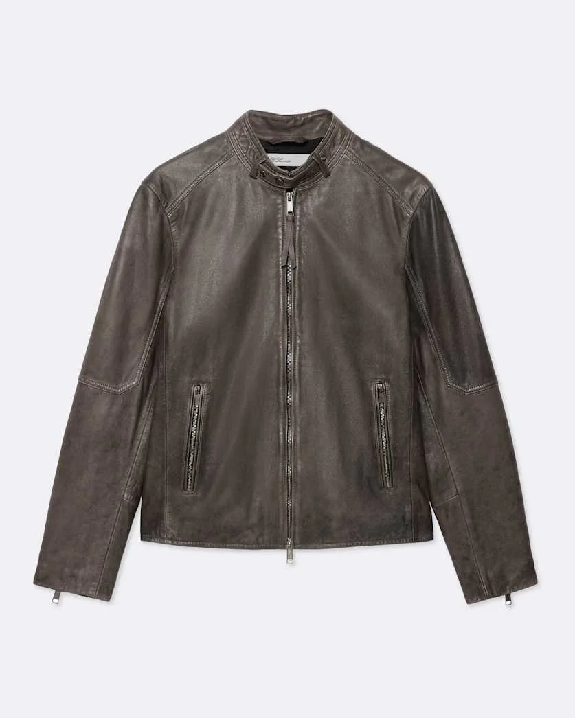CORA SLIM FIT LEATHER JACKET - 1