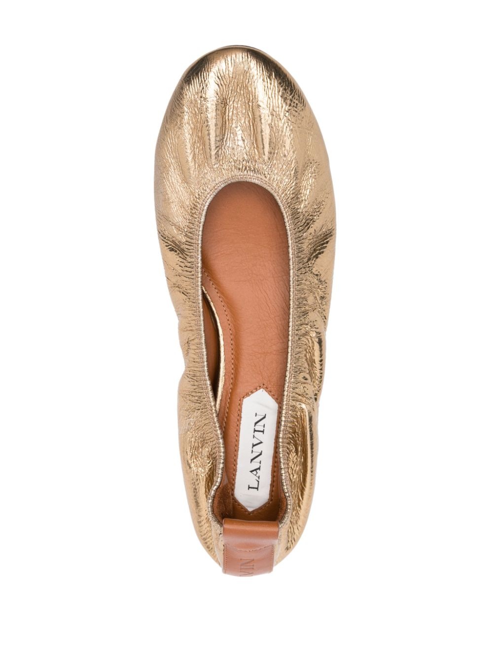metallic leather ballerina shoes - 4