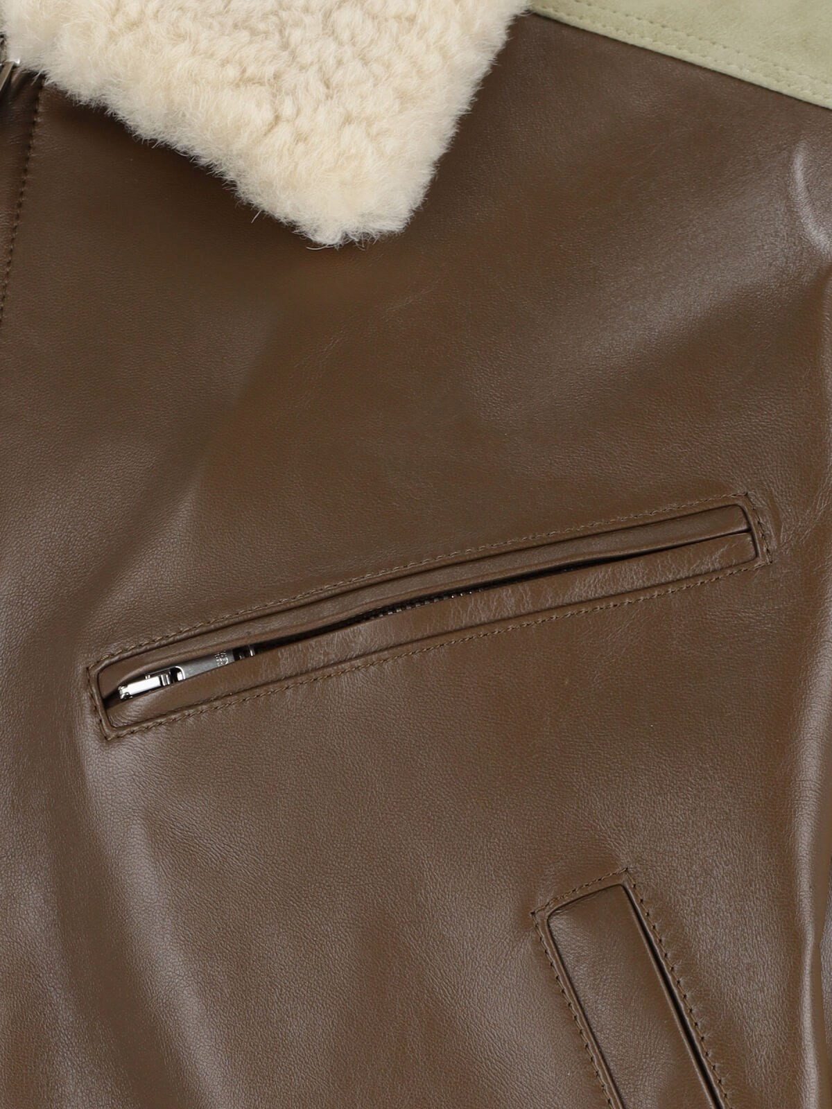 SHEARLING COLLAR BOMBER JACKET - 5