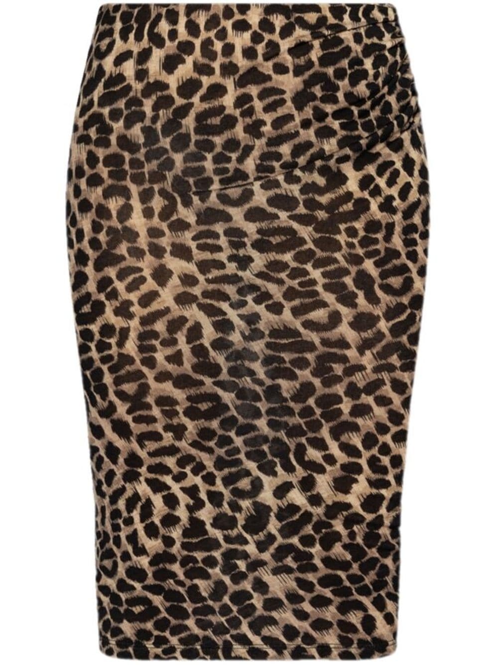 leopard-print wool midi skirt - 1