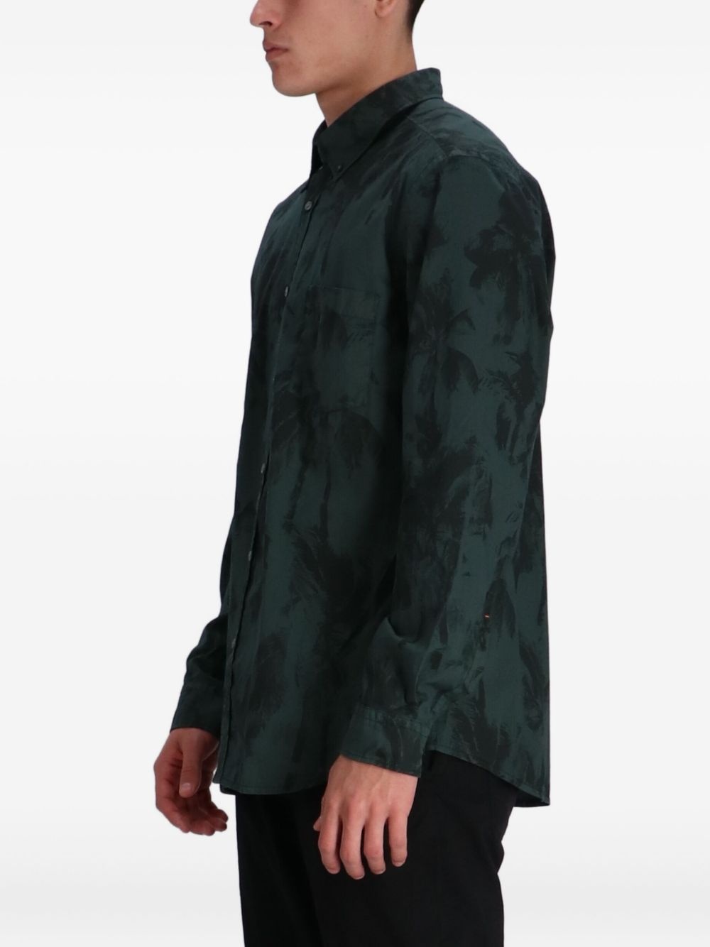 palm tree-print button-up shirt - 3