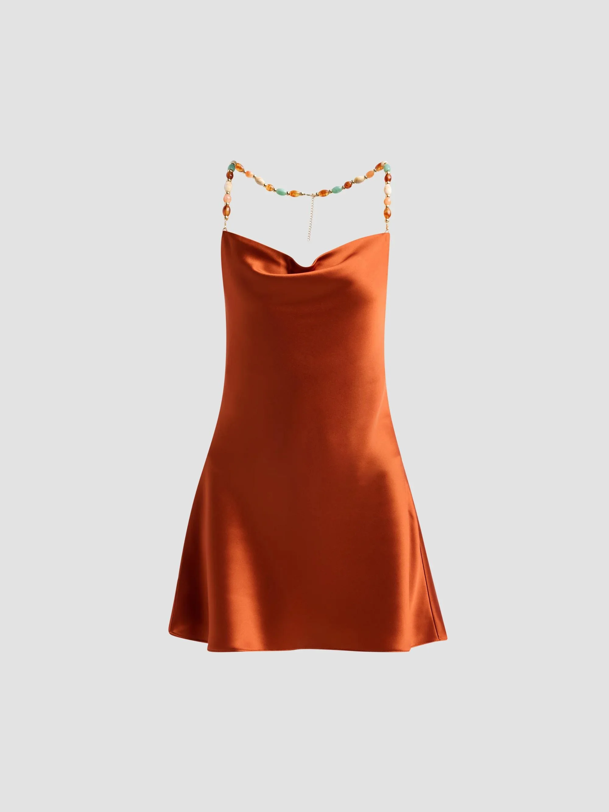 Women's Marvel Satin Mini Dress - Rust - 1