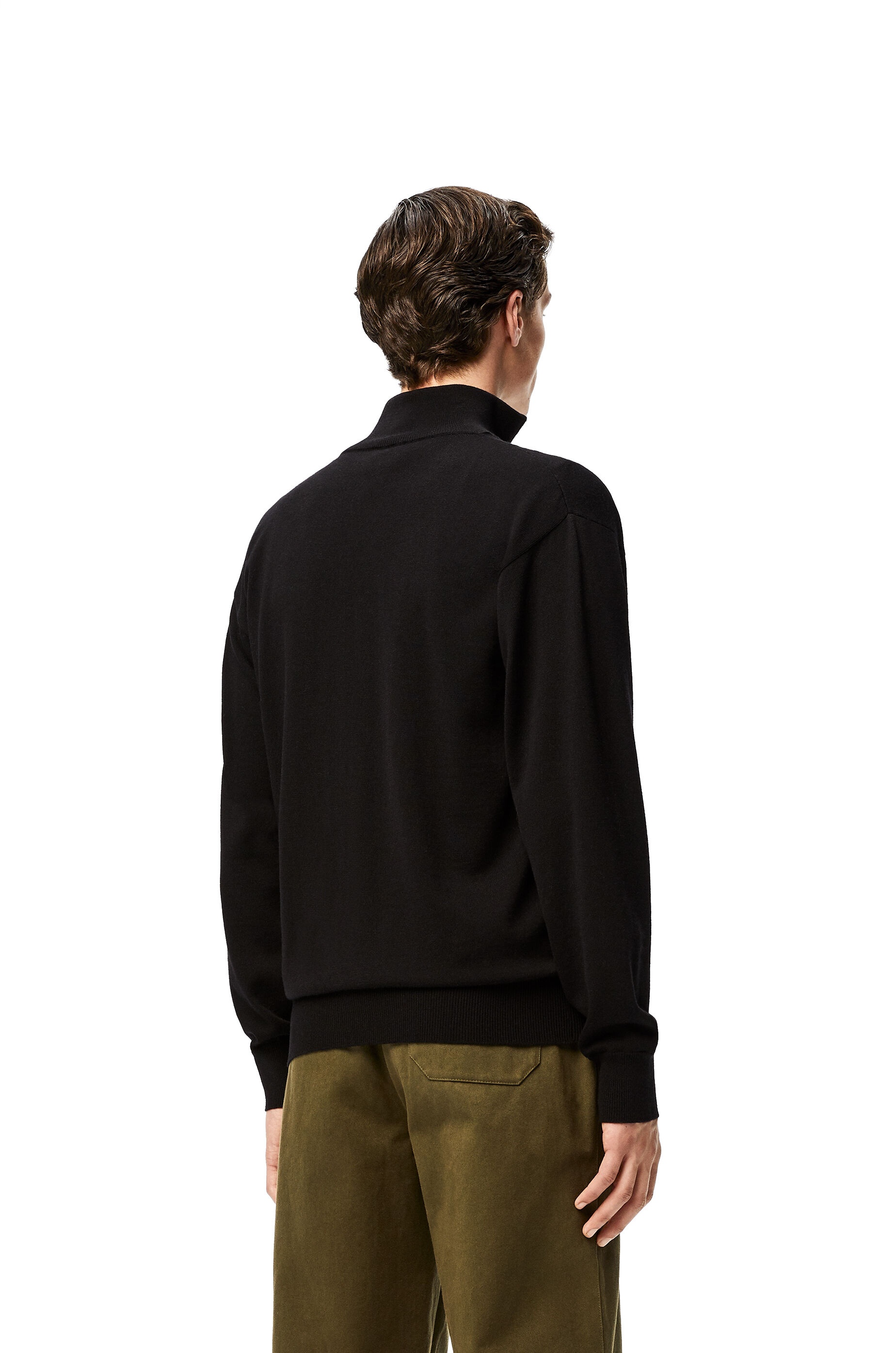 Anagram stitch zip sweater in wool and cashmere - 4