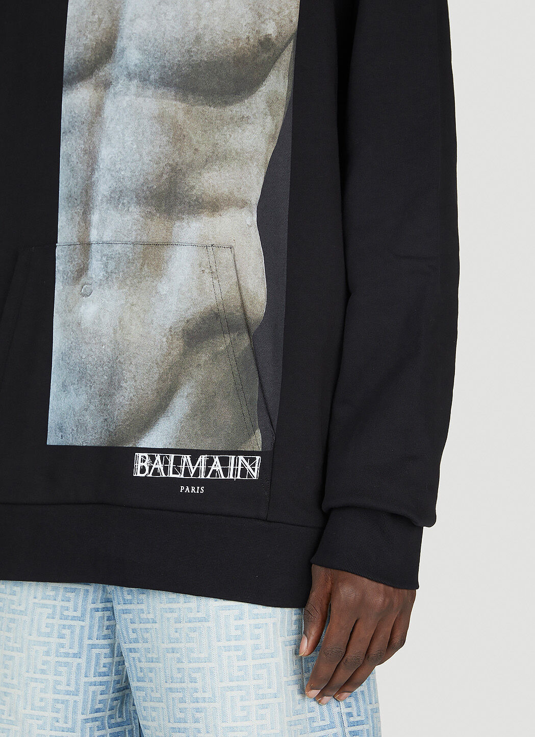 Statue Print Hooded Sweatshirt - 5