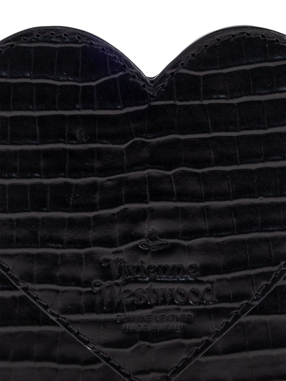 Heart crocodile-patterned cardholder - 4