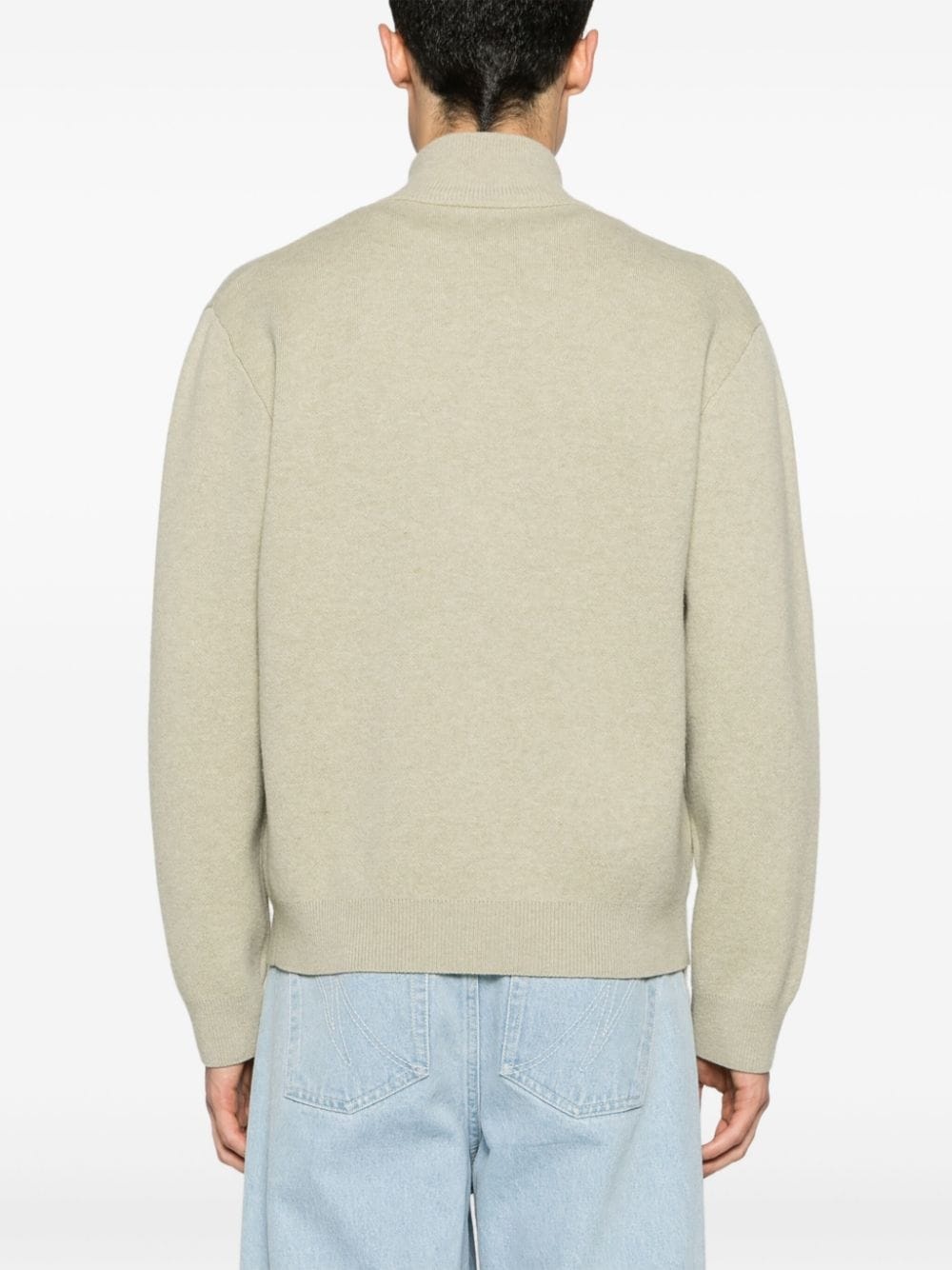 zip-up merino cardigan - 4