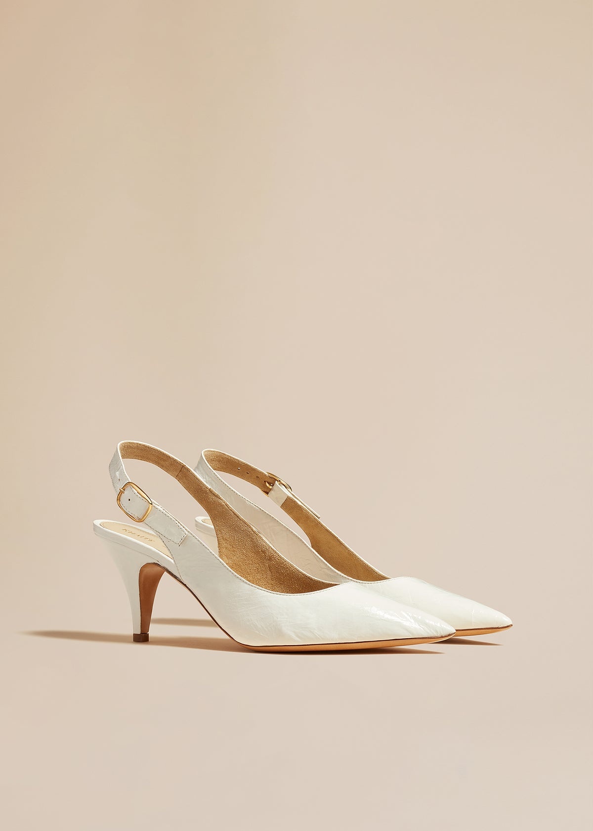River crinkled-leather slingback pumps - 5