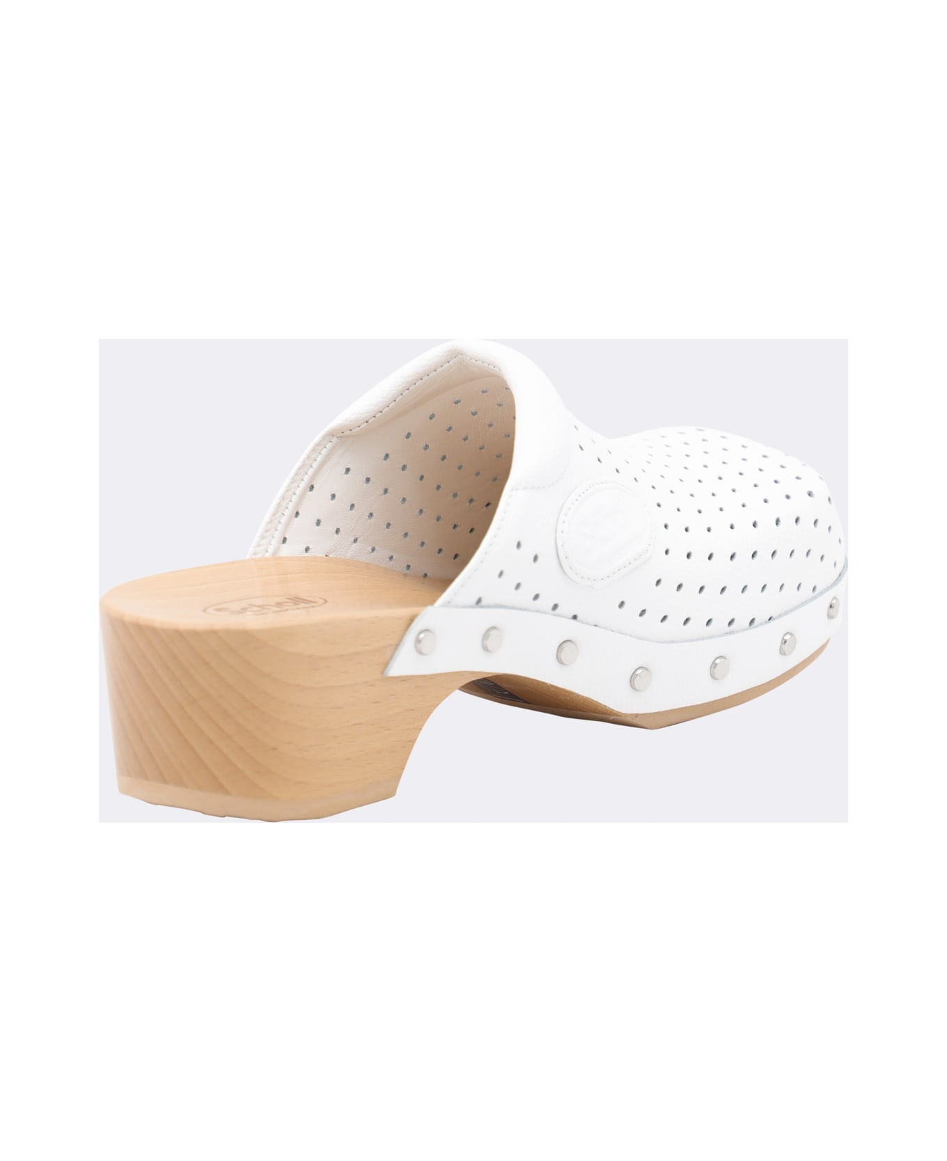 White Leather Scholl Sandals - 3