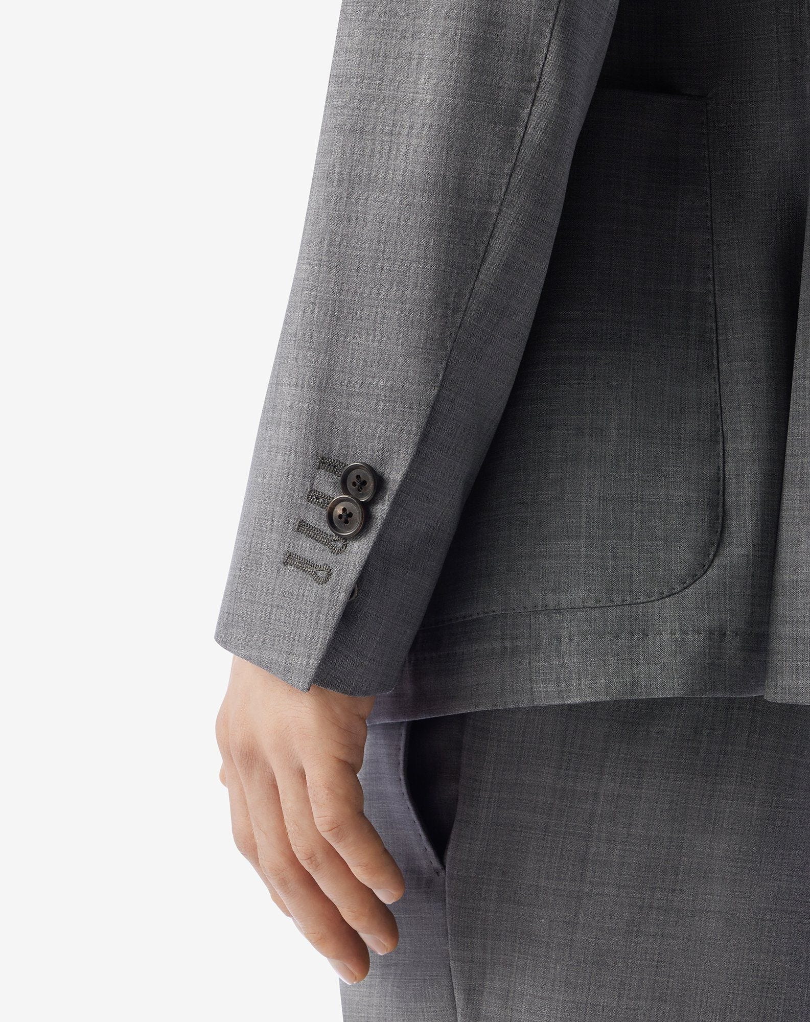Unlined grey wool suit - 5