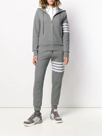 Thom Browne 4-Bar waffle stitch zip-up hoodie outlook