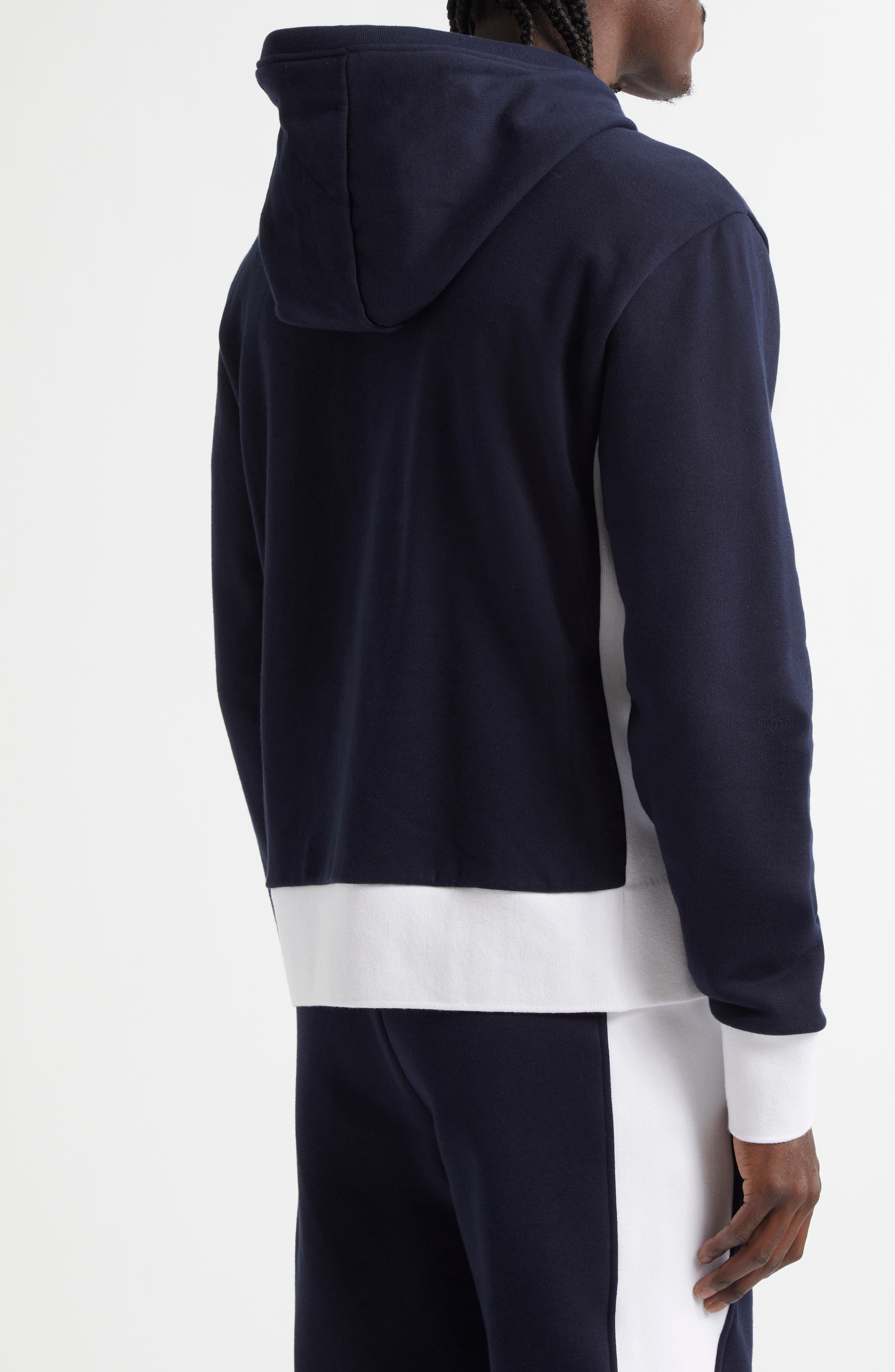 Thom Browne Engineered 4-Bar Cotton French Terry Zip-Up Hoodie in Navy at Nordstrom - 3