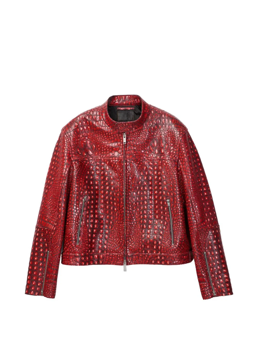 zipped smooth leather jacket - 1