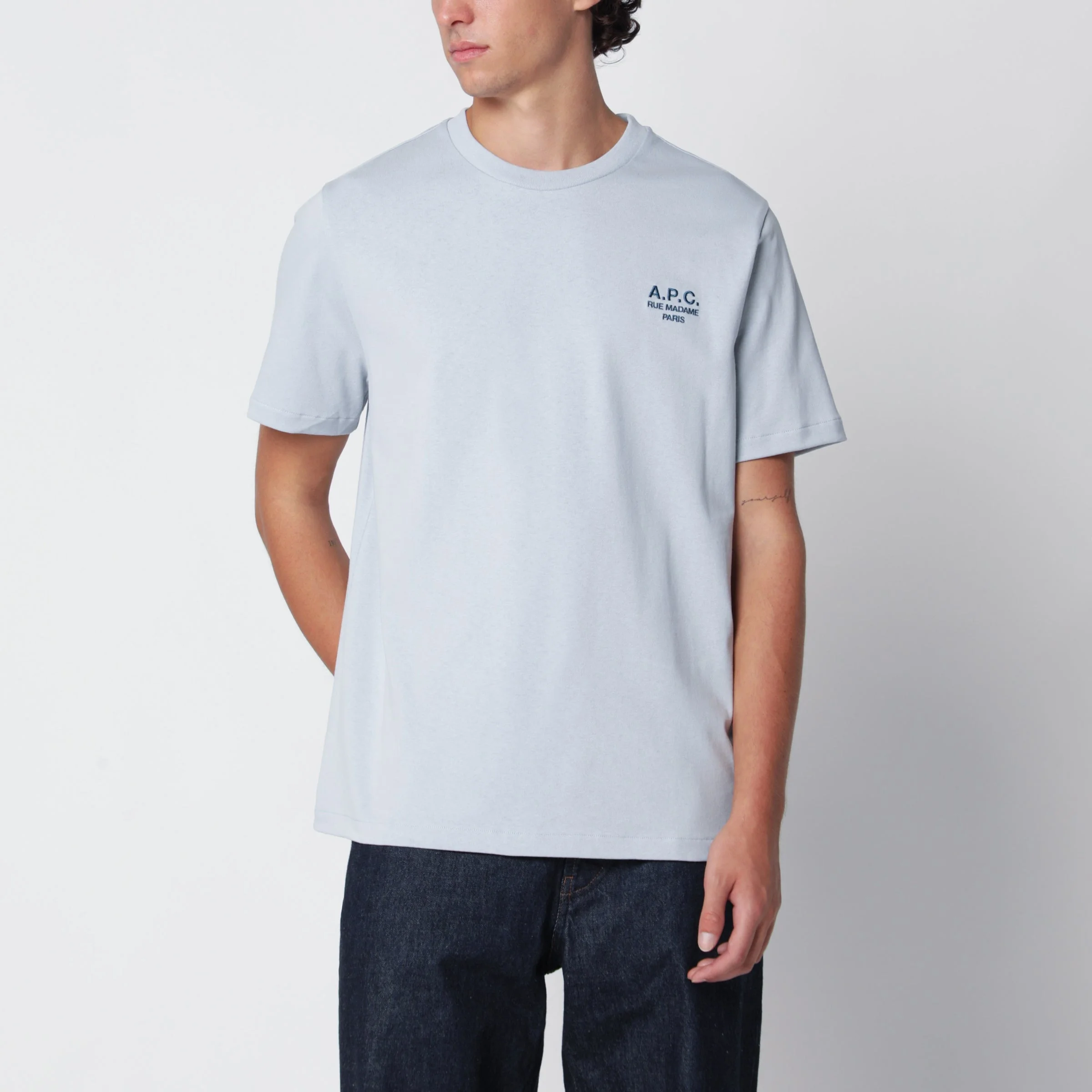 A.P.C. Rue Madame T-Shirt In Blue Cotton Men - 1