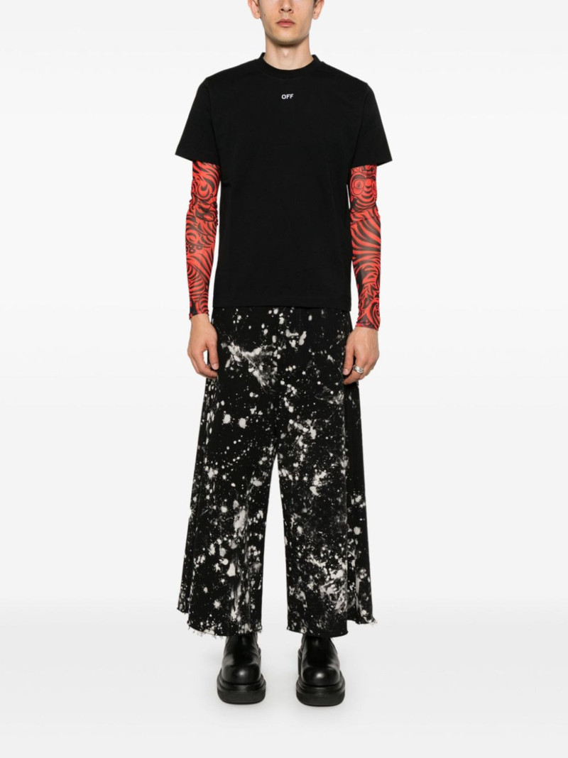 embroidered 로고 면 T 셔츠 3