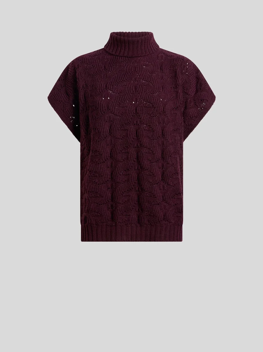 WOOL-BLEND TURTLENECK SWEATER WITH PAISLEY DETAILING - 1