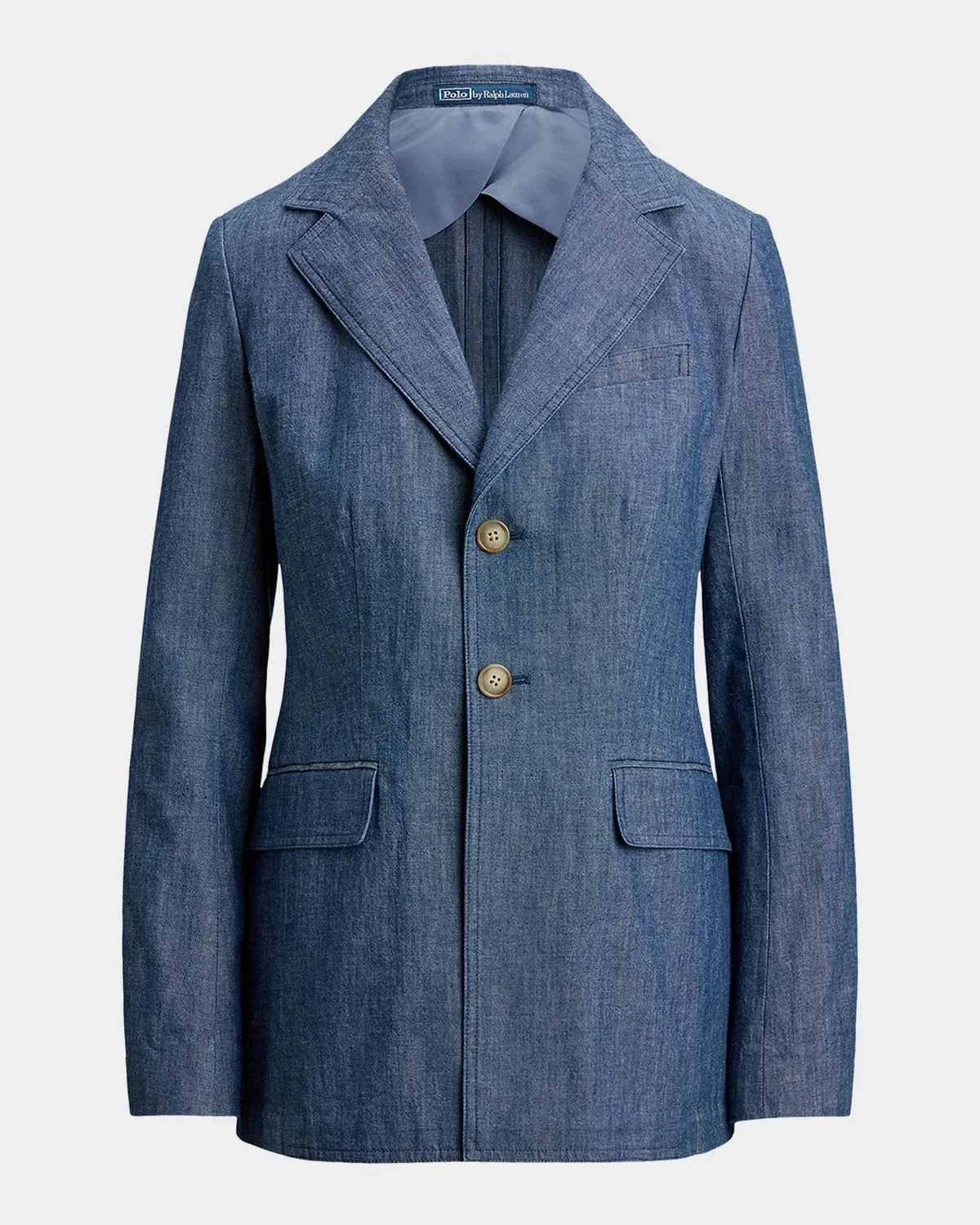 Notch Lapel Cotton Blazer - 1