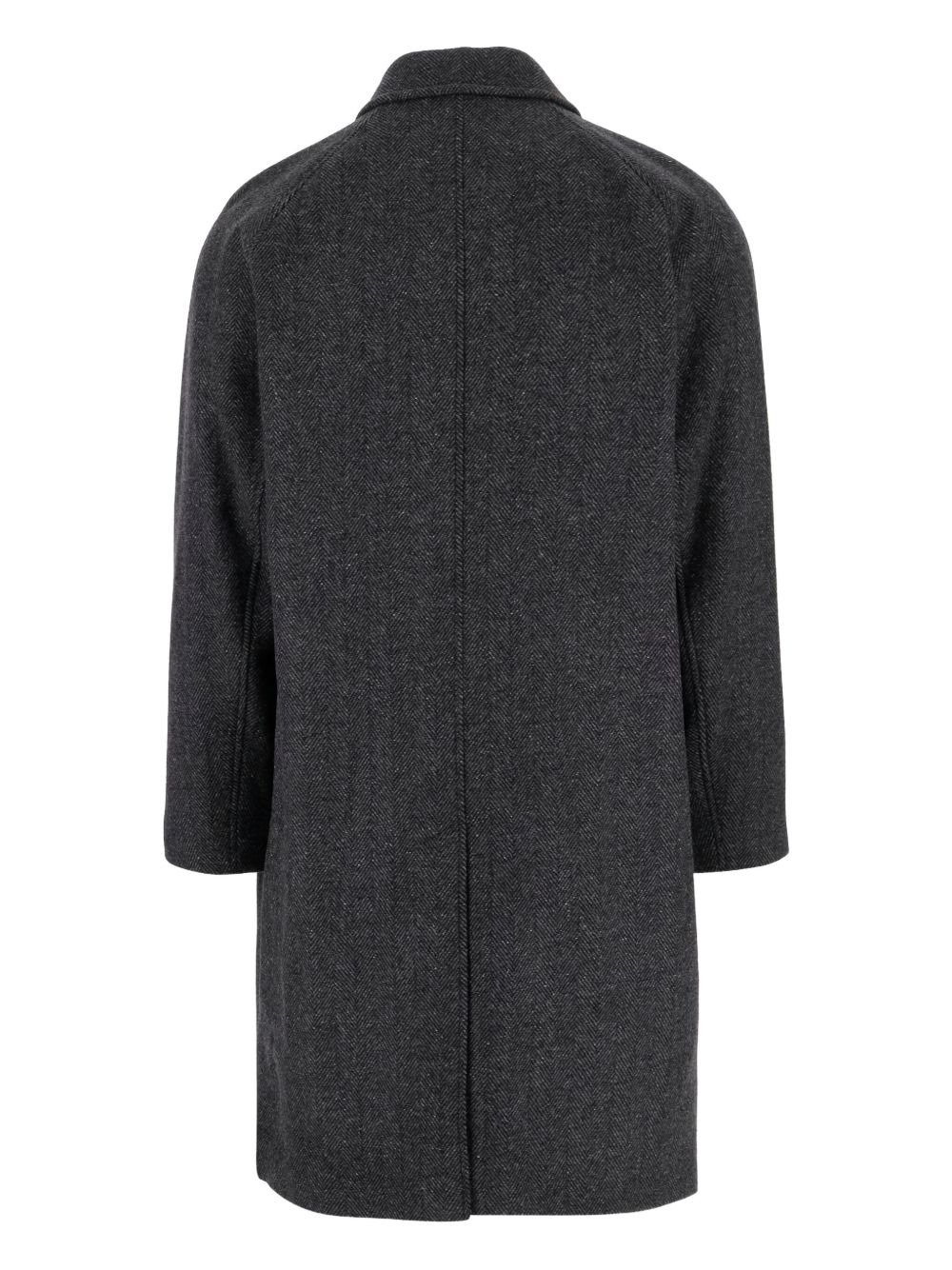 herringbone wool coat - 2