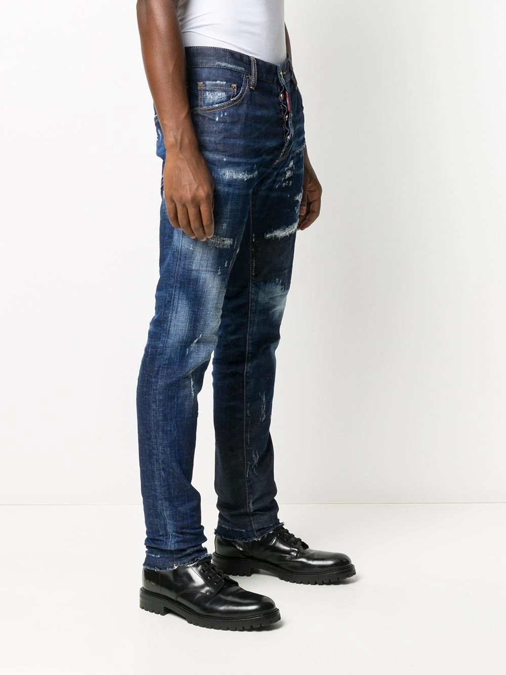 distressed slim-fit jeans - 3