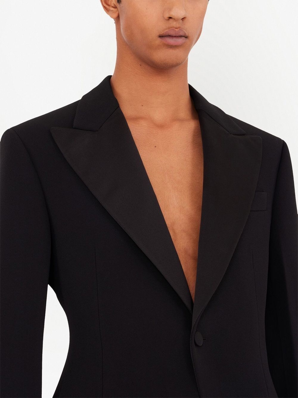 single-breasted tuxedo blazer - 5