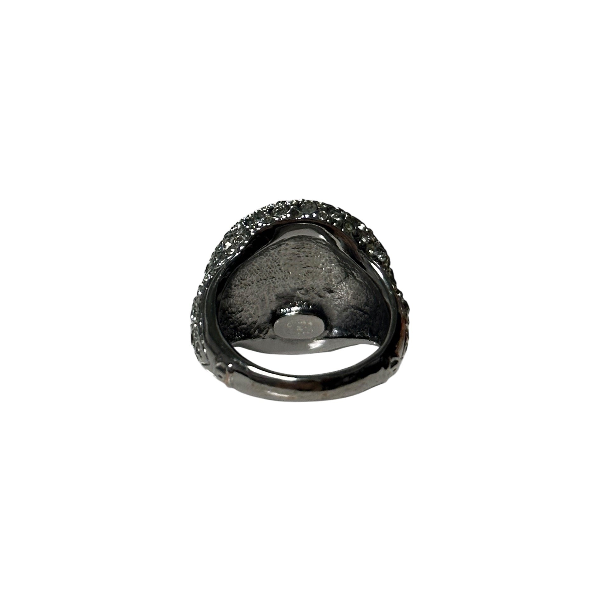 CHANEL Spring Summer 2021 Embellished CC Logo Ring - 4