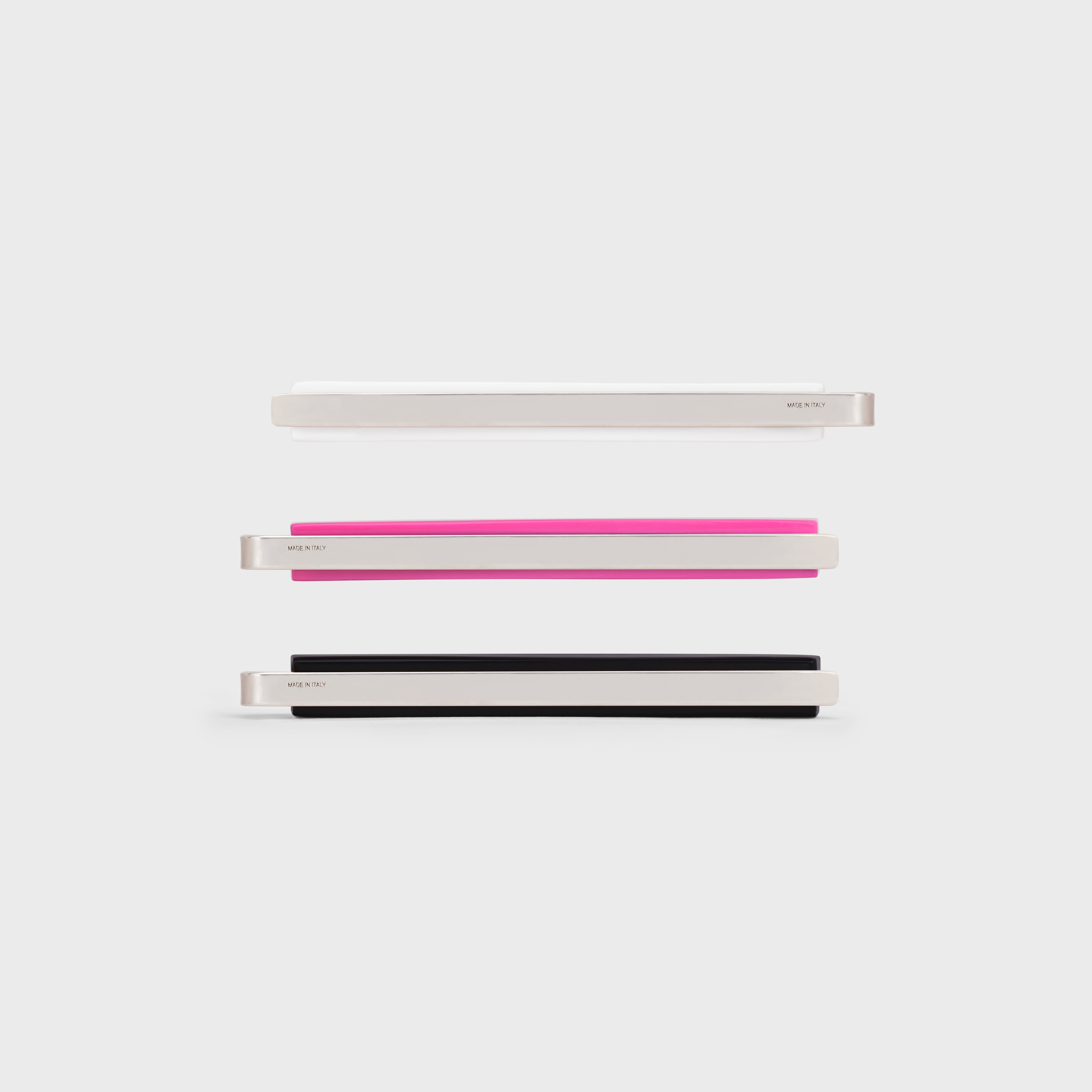 Celine Monochroms Set of 3 Hair Clips in Acetate and Steel - 3