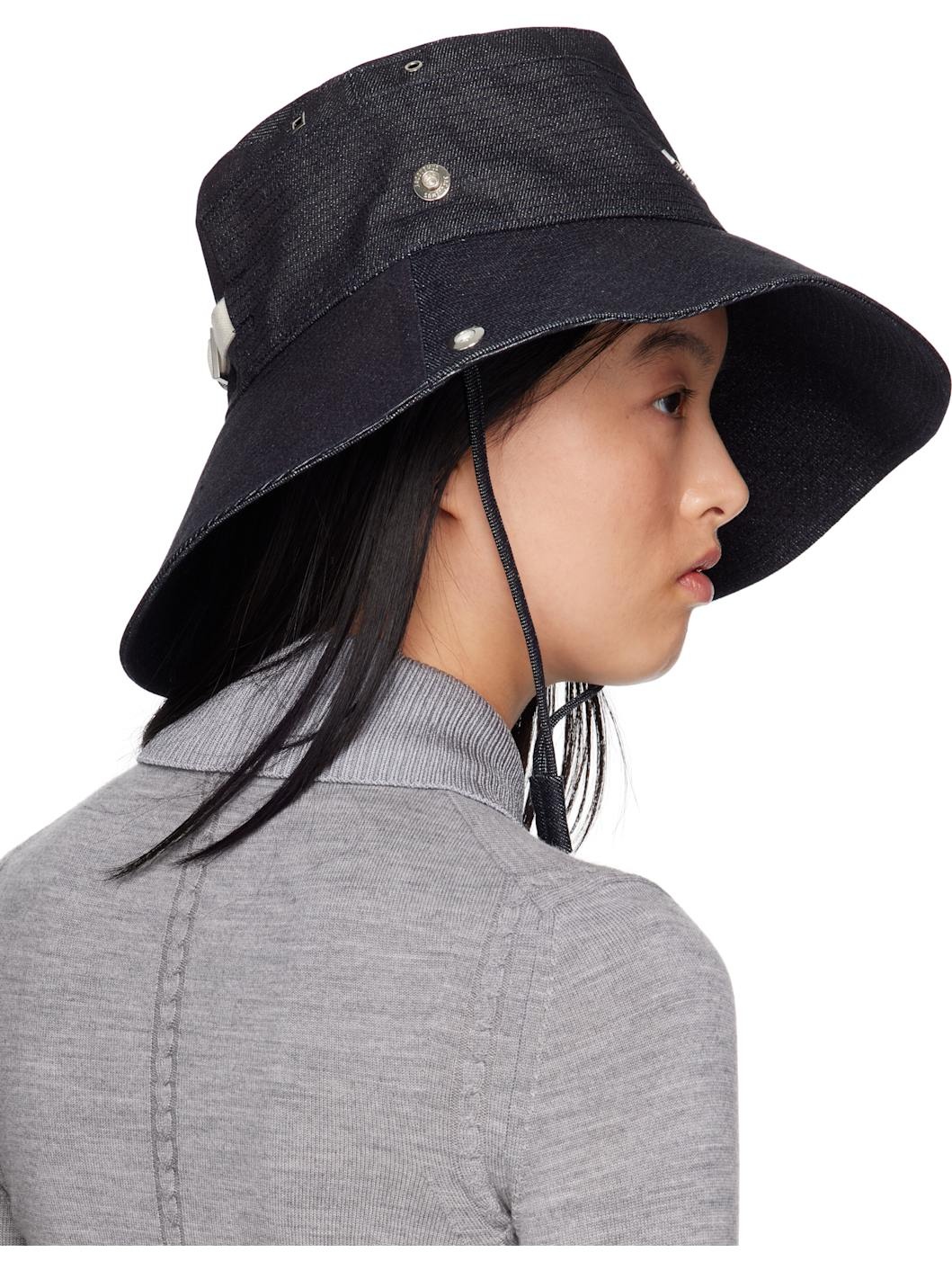 Navy La Croisière 'The de-Nîmes' Denim Bucket Hat - 3