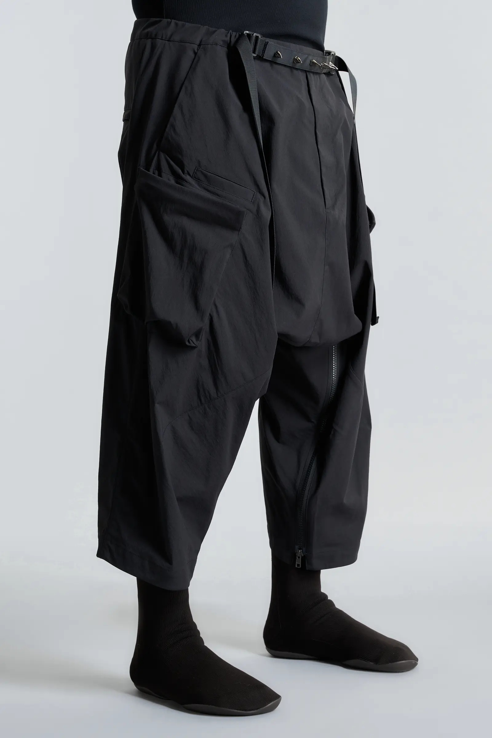 SK30-M Nylon Stretch Convert Cargo Skirt Black - 7