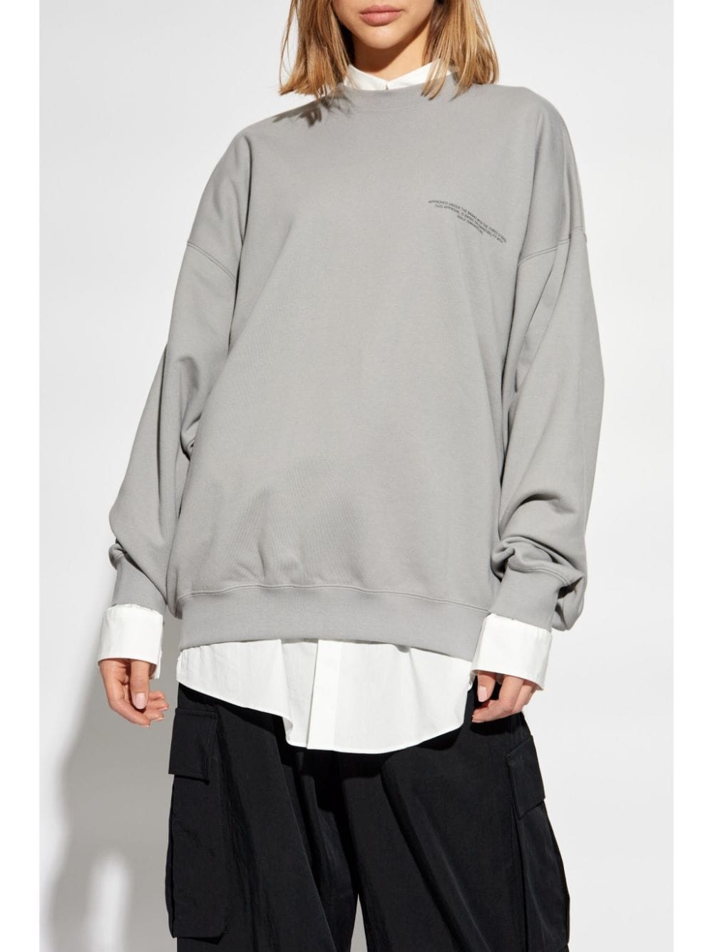 logo-printed crew neck sweatshirt - 3
