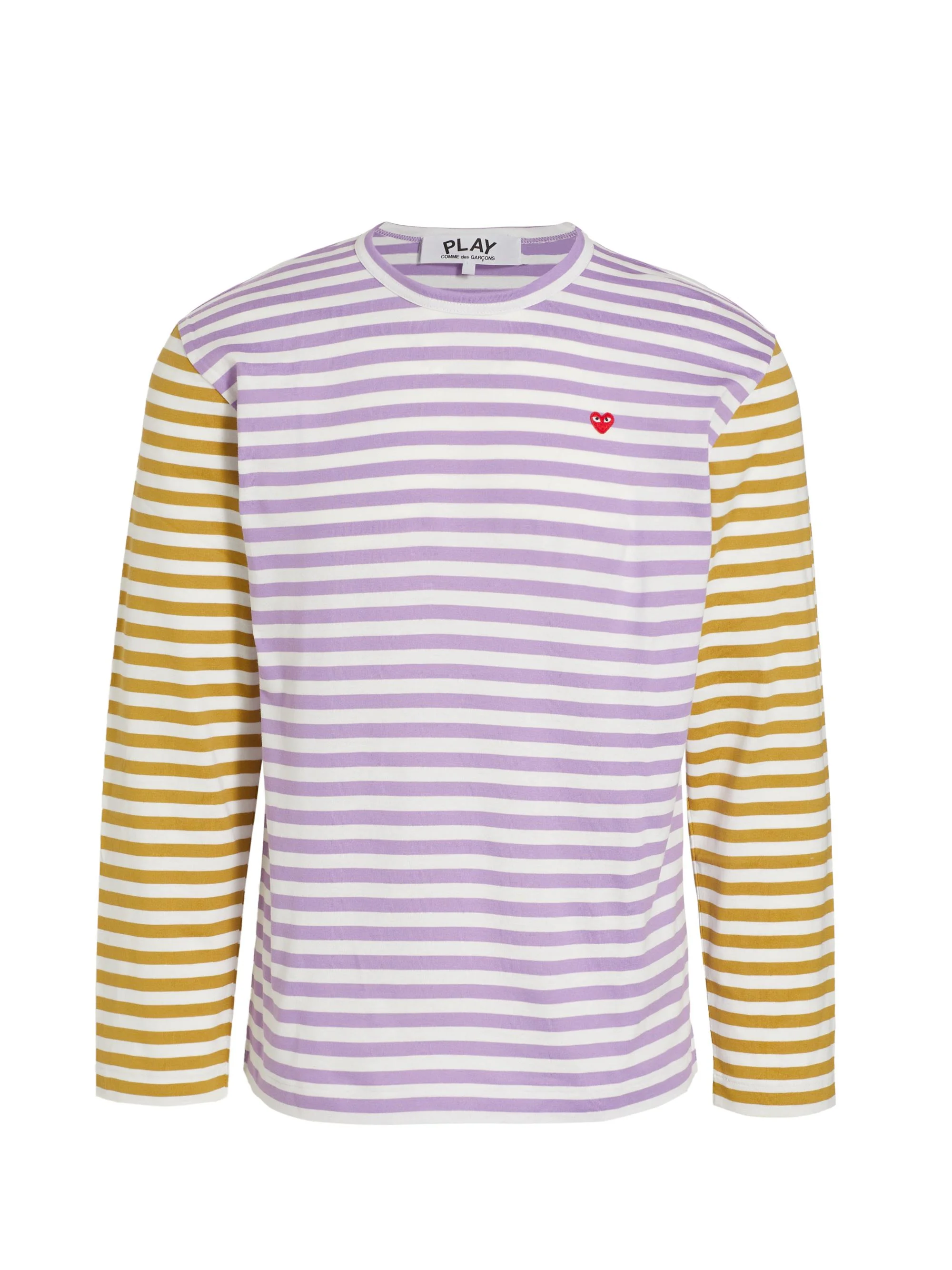 Men Multicolor Striped Long-Sleeve Shirt - Purple Orange - 1