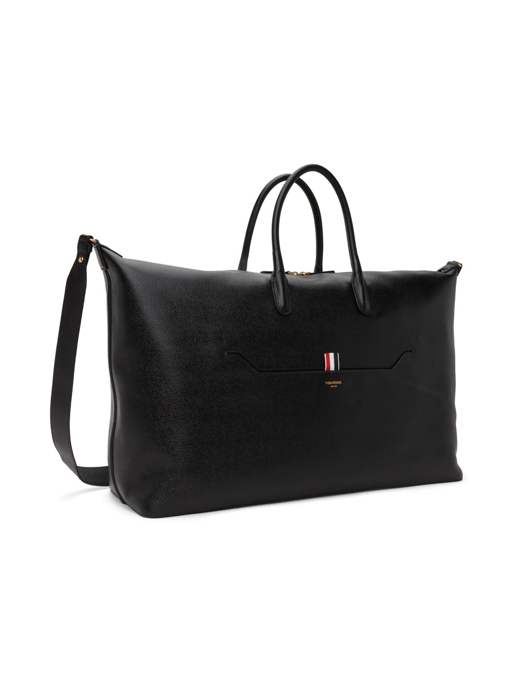 Black Pebble Grain Leather Soft Duffle Bag - 2