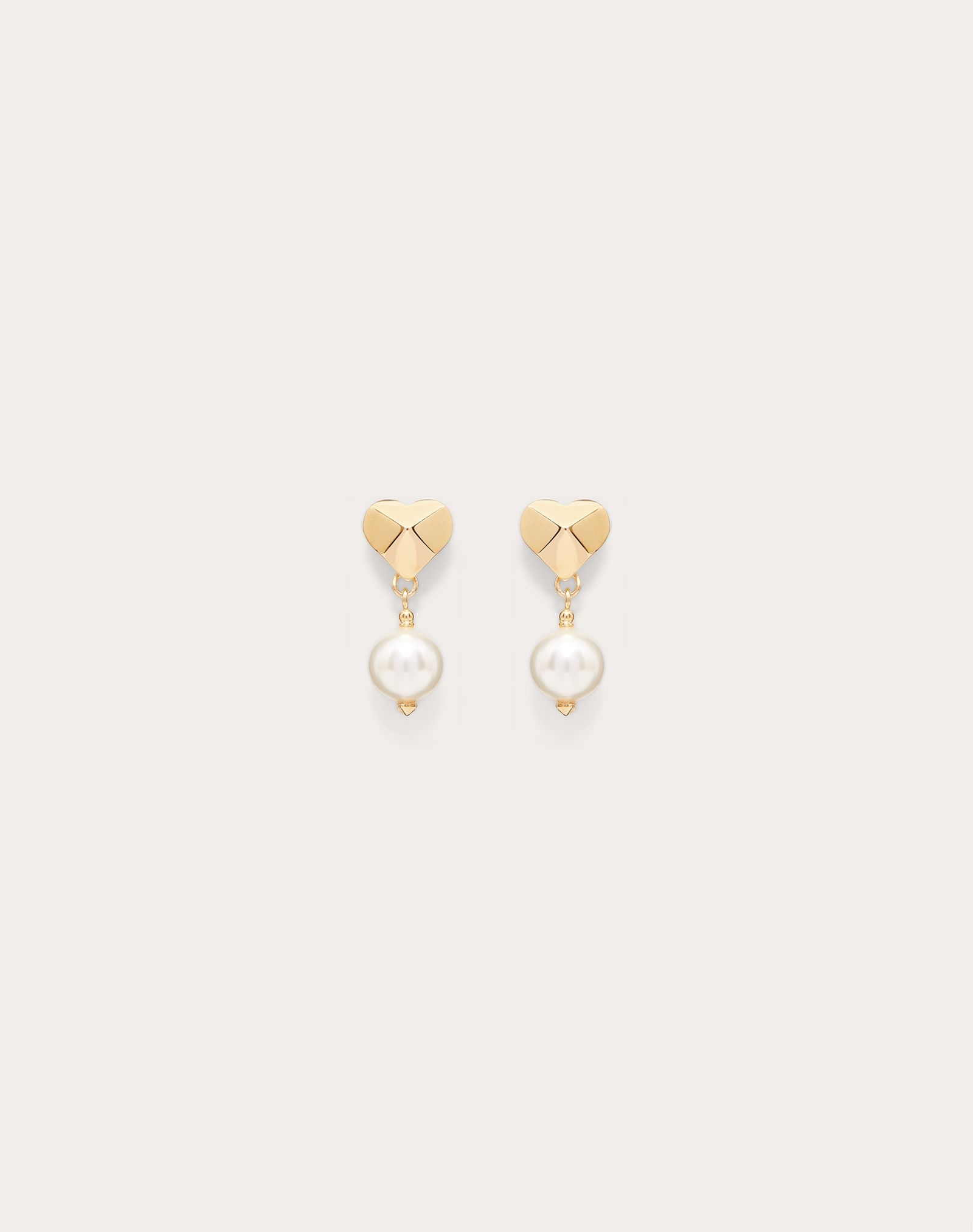 Valentino VLoveTN metal and pearl heart earrings - 1