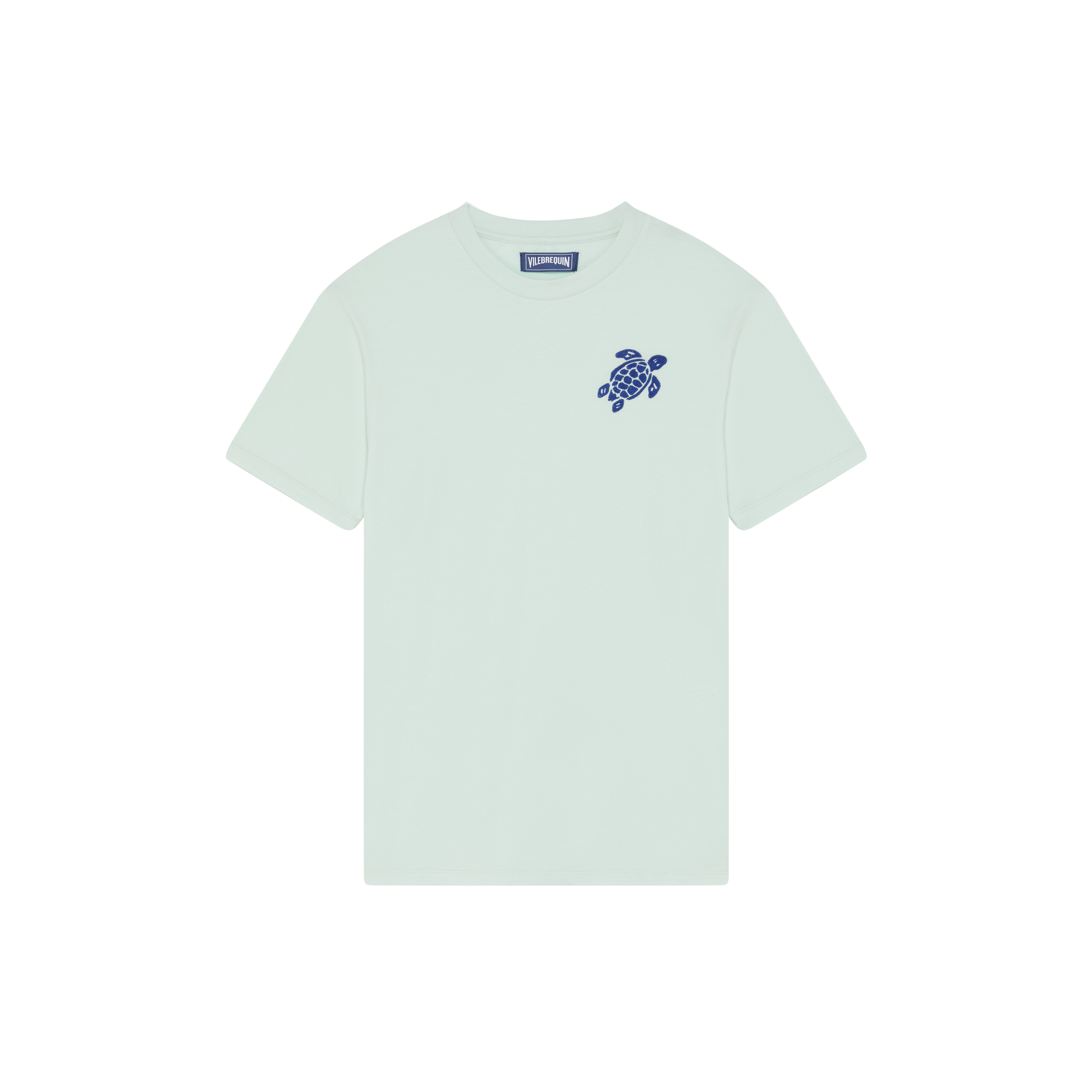 Men Organic Cotton T-shirt Embroidered Turtle - 1