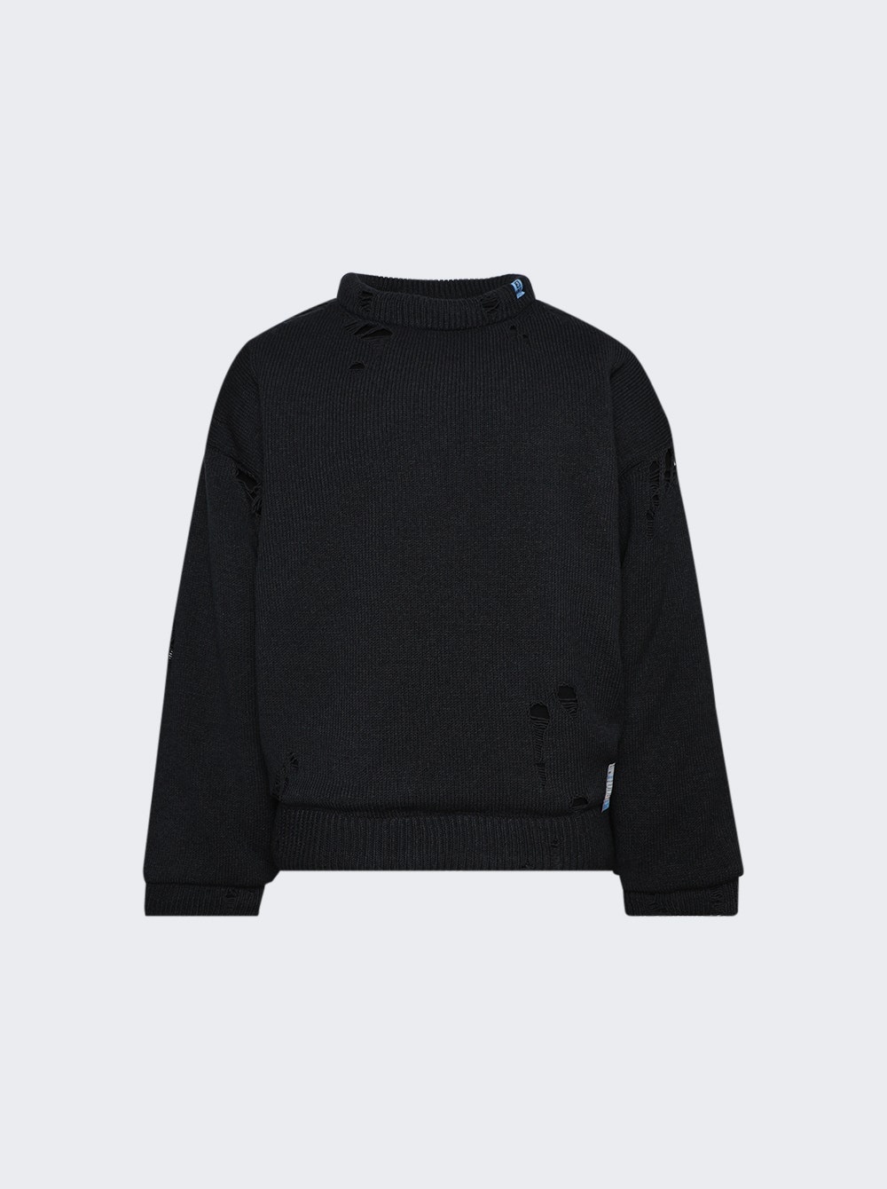 Padded Knit Pullover Sweater Black - 1