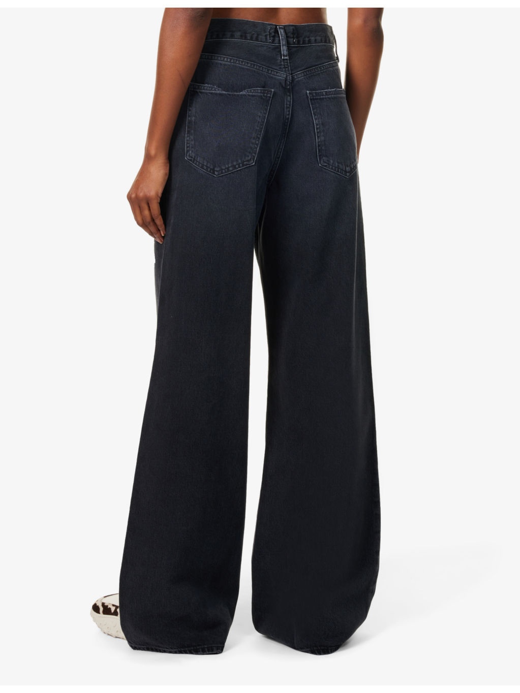 Dame five-pockets wide-leg high-rise regenerative-denim jeans - 4
